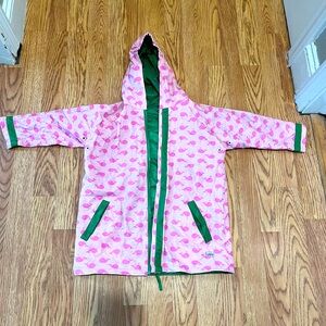 i Play girls rain coat pink whales with green trim 4T